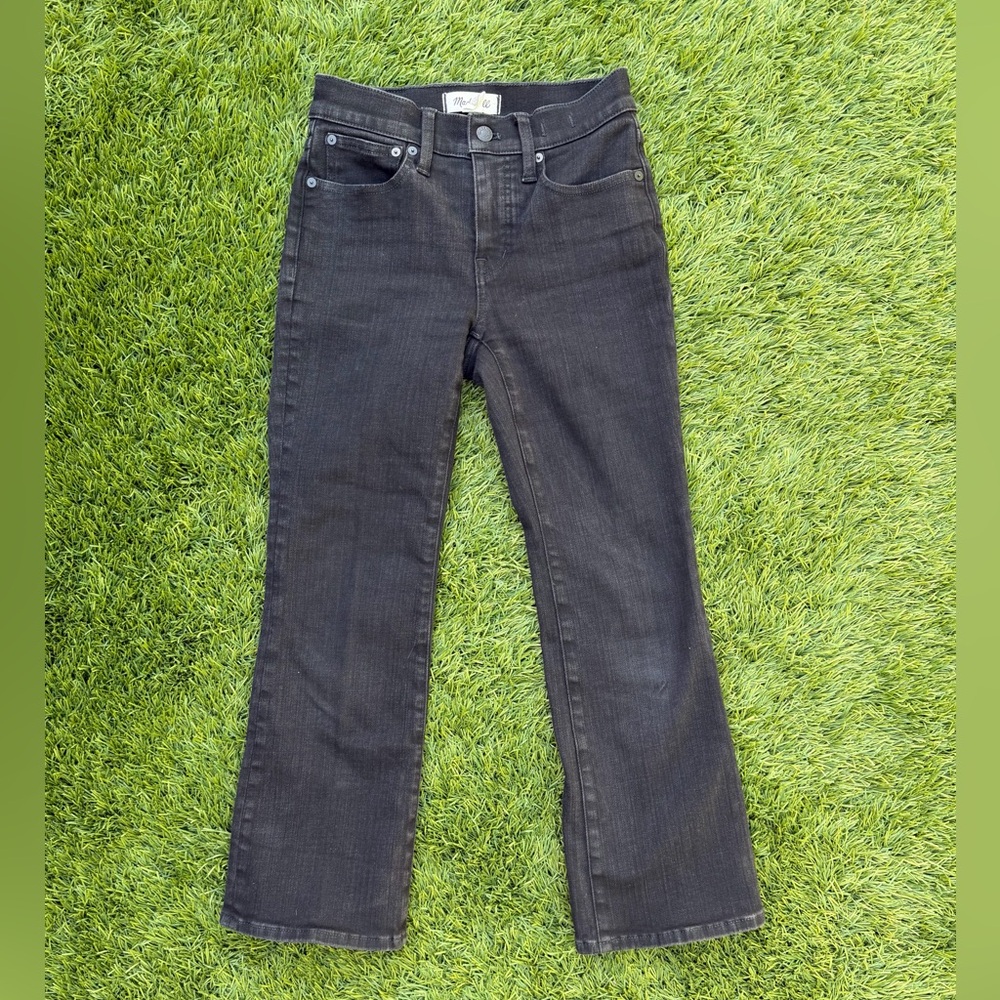 Madewell Kick Out Crop Jeans In Black Rinse Wash sz Petite 25 25P